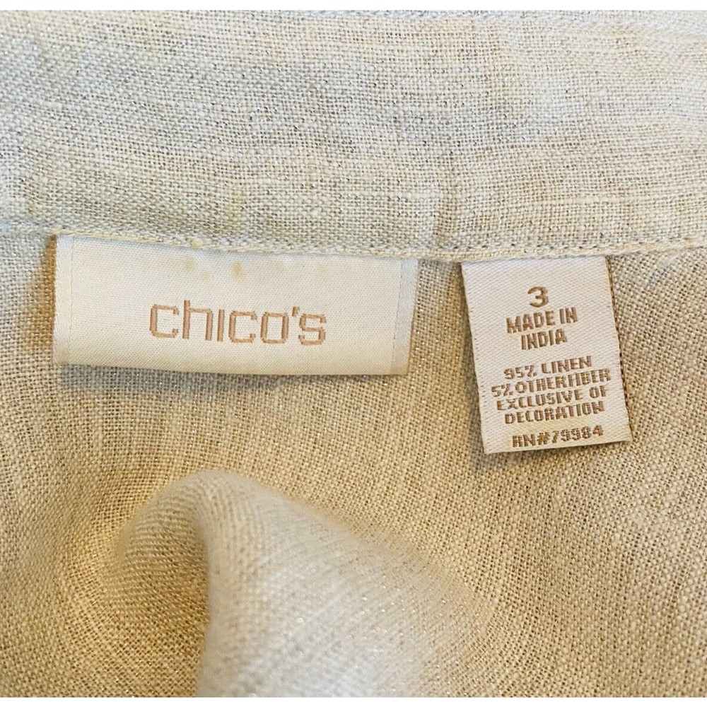 Chico’s Size 3 / XL Linen Blend Jacket - Picture 11 of 11